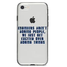 DistinctInk® Clear Shockproof Hybrid Case for Apple iPhone / Samsung Galaxy / Google Pixel - Engineers Aren't Boring Excited Over Boring Things