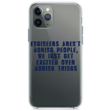 DistinctInk® Clear Shockproof Hybrid Case for Apple iPhone / Samsung Galaxy / Google Pixel - Engineers Aren't Boring Excited Over Boring Things