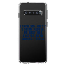 DistinctInk® Clear Shockproof Hybrid Case for Apple iPhone / Samsung Galaxy / Google Pixel - Engineers Aren't Boring Excited Over Boring Things