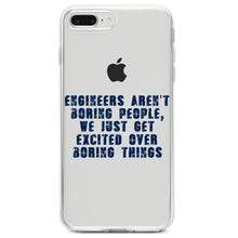 DistinctInk® Clear Shockproof Hybrid Case for Apple iPhone / Samsung Galaxy / Google Pixel - Engineers Aren't Boring Excited Over Boring Things