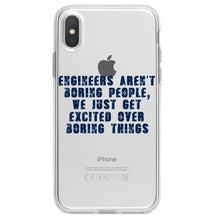 DistinctInk® Clear Shockproof Hybrid Case for Apple iPhone / Samsung Galaxy / Google Pixel - Engineers Aren't Boring Excited Over Boring Things