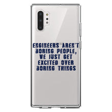 DistinctInk® Clear Shockproof Hybrid Case for Apple iPhone / Samsung Galaxy / Google Pixel - Engineers Aren't Boring Excited Over Boring Things