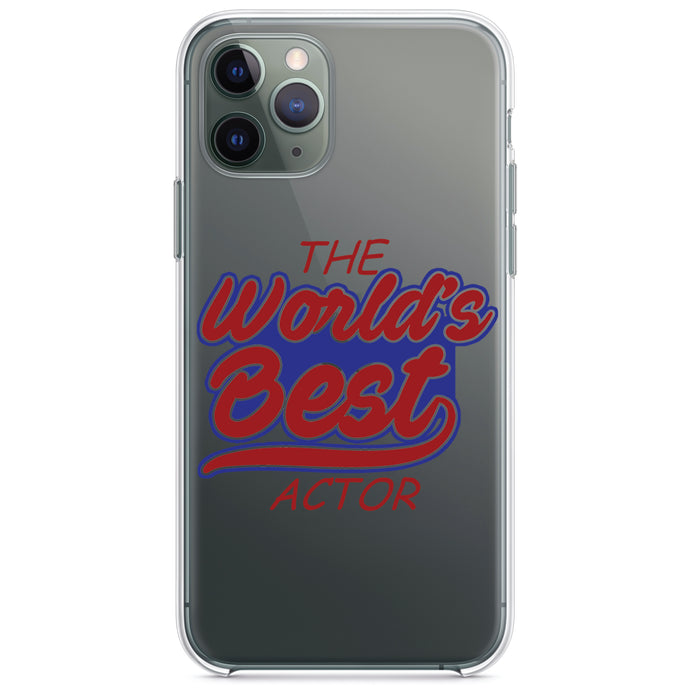DistinctInk® Clear Shockproof Hybrid Case for Apple iPhone / Samsung Galaxy / Google Pixel - The World's Best Actor