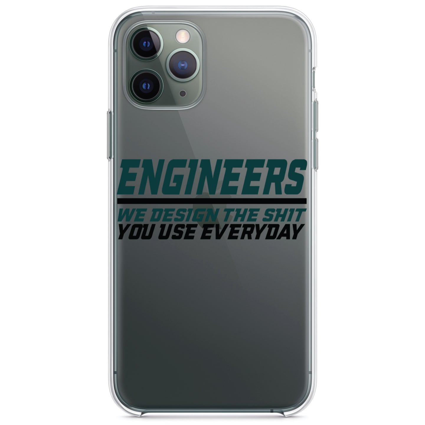 DistinctInk® Clear Shockproof Hybrid Case for Apple iPhone / Samsung Galaxy / Google Pixel - Engineers Design What You Use Everyday