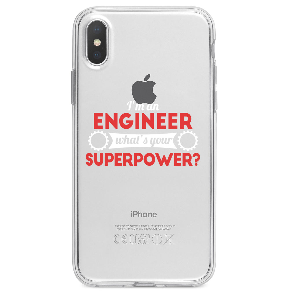 I'm an Engineer What's Your Superpower Clear Shockproof iPhone Case, view 4