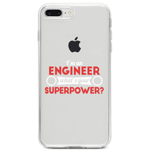 DistinctInk® Clear Shockproof Hybrid Case for Apple iPhone / Samsung Galaxy / Google Pixel - I'm an Engineer What's Your Superpower