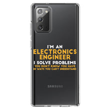 DistinctInk® Clear Shockproof Hybrid Case for Apple iPhone / Samsung Galaxy / Google Pixel - I'm an Electronics Engineer I Solve Problems