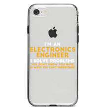 DistinctInk® Clear Shockproof Hybrid Case for Apple iPhone / Samsung Galaxy / Google Pixel - I'm an Electronics Engineer I Solve Problems