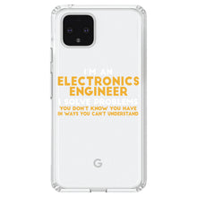 DistinctInk® Clear Shockproof Hybrid Case for Apple iPhone / Samsung Galaxy / Google Pixel - I'm an Electronics Engineer I Solve Problems