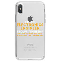DistinctInk® Clear Shockproof Hybrid Case for Apple iPhone / Samsung Galaxy / Google Pixel - I'm an Electronics Engineer I Solve Problems