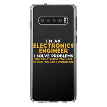 DistinctInk® Clear Shockproof Hybrid Case for Apple iPhone / Samsung Galaxy / Google Pixel - I'm an Electronics Engineer I Solve Problems