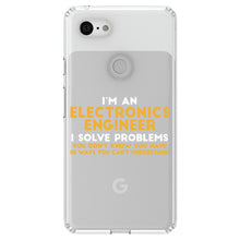 DistinctInk® Clear Shockproof Hybrid Case for Apple iPhone / Samsung Galaxy / Google Pixel - I'm an Electronics Engineer I Solve Problems