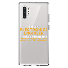 DistinctInk® Clear Shockproof Hybrid Case for Apple iPhone / Samsung Galaxy / Google Pixel - I'm an Electronics Engineer I Solve Problems