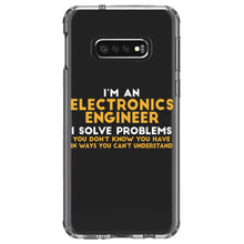 DistinctInk® Clear Shockproof Hybrid Case for Apple iPhone / Samsung Galaxy / Google Pixel - I'm an Electronics Engineer I Solve Problems