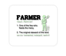 DistinctInk Custom Foam Rubber Mouse Pad - 1/4" Thick - Farmer Definition - Few Who Feeds Many