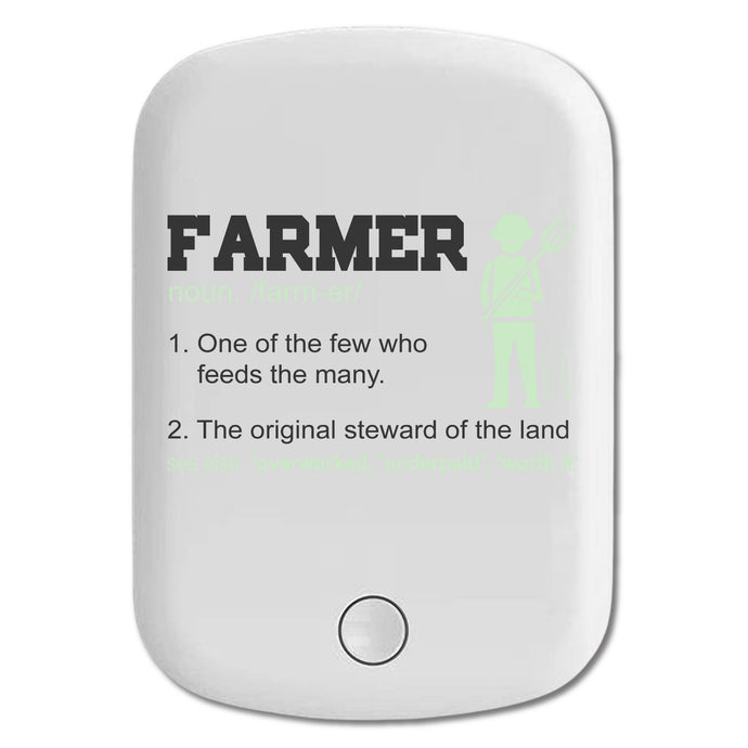 DistinctInk Magnetic Battery Pack, Wireless Portable Charger with USB-C Cable, Compatible with MagSafe iPhone 14 / 13 / 12 Series - Farmer Definition - Few Who Feeds Many