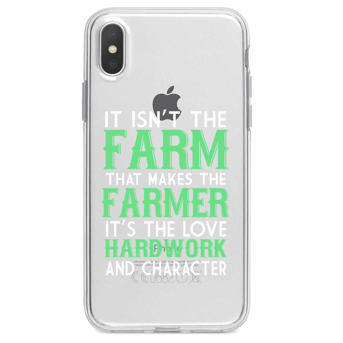Hard Work & Character Make the Farmer Clear Shockproof iPhone Case, view 4