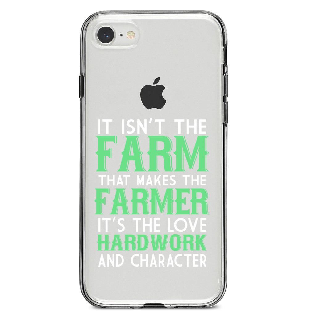 Hard Work & Character Make the Farmer Clear Shockproof iPhone Case, view 5