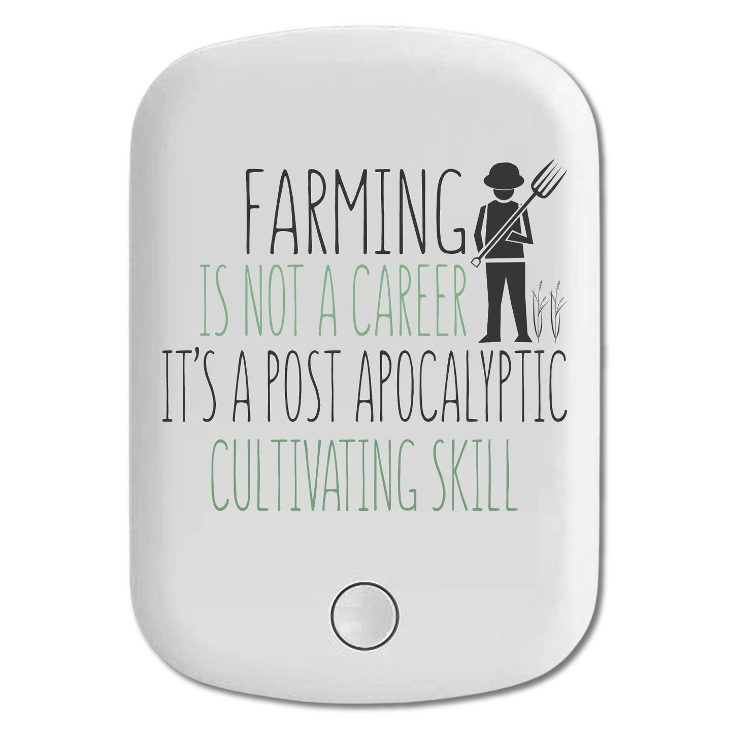 DistinctInk Magnetic Battery Pack, Wireless Portable Charger with USB-C Cable, Compatible with MagSafe iPhone 14 / 13 / 12 Series - Farming is Not a Career Post Apocalyptic Skill