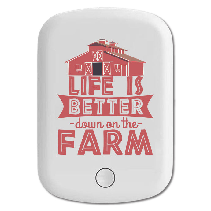 DistinctInk Magnetic Battery Pack, Wireless Portable Charger with USB-C Cable, Compatible with MagSafe iPhone 14 / 13 / 12 Series - Life is Better Down on the Farm
