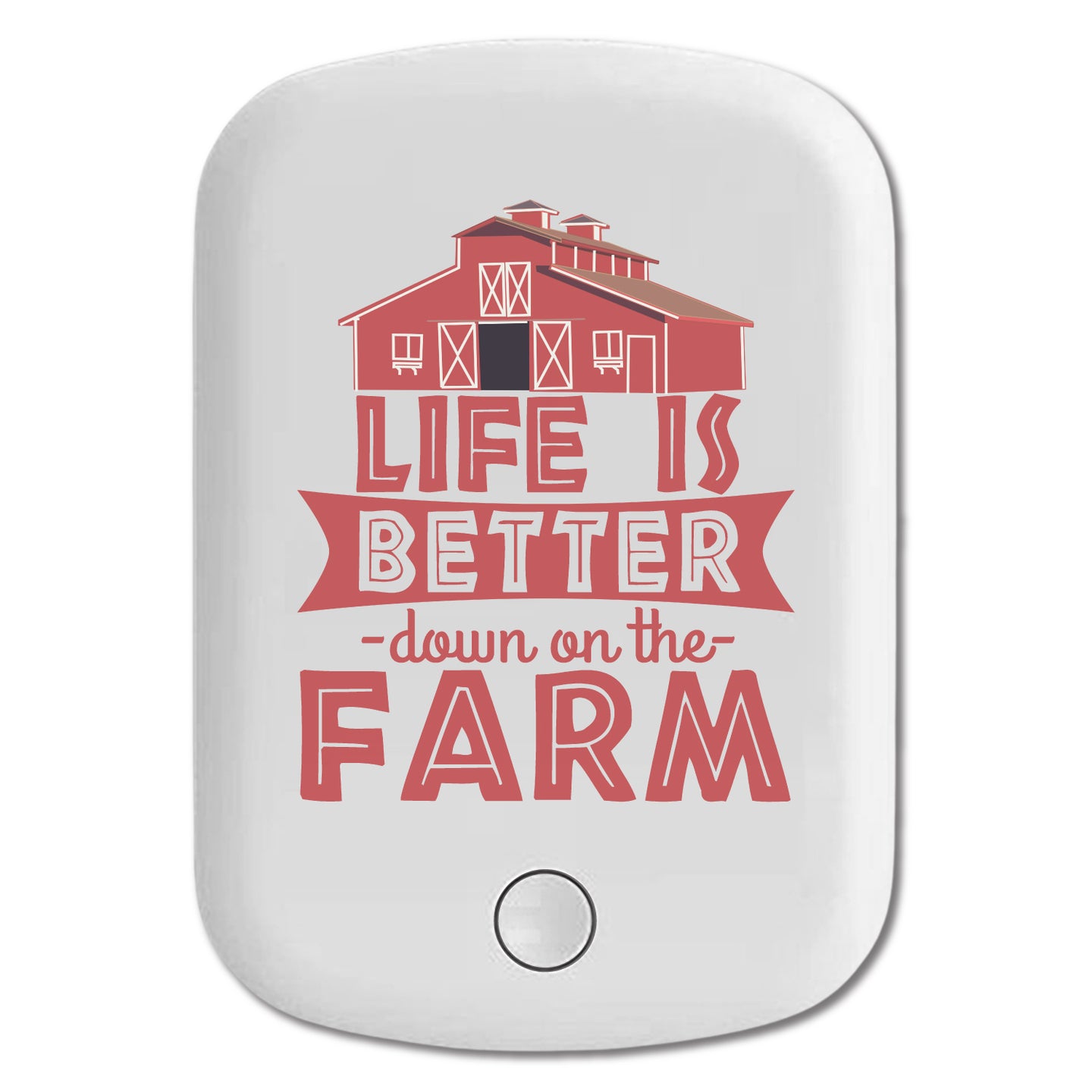 DistinctInk Magnetic Battery Pack, Wireless Portable Charger with USB-C Cable, Compatible with MagSafe iPhone 14 / 13 / 12 Series - Life is Better Down on the Farm