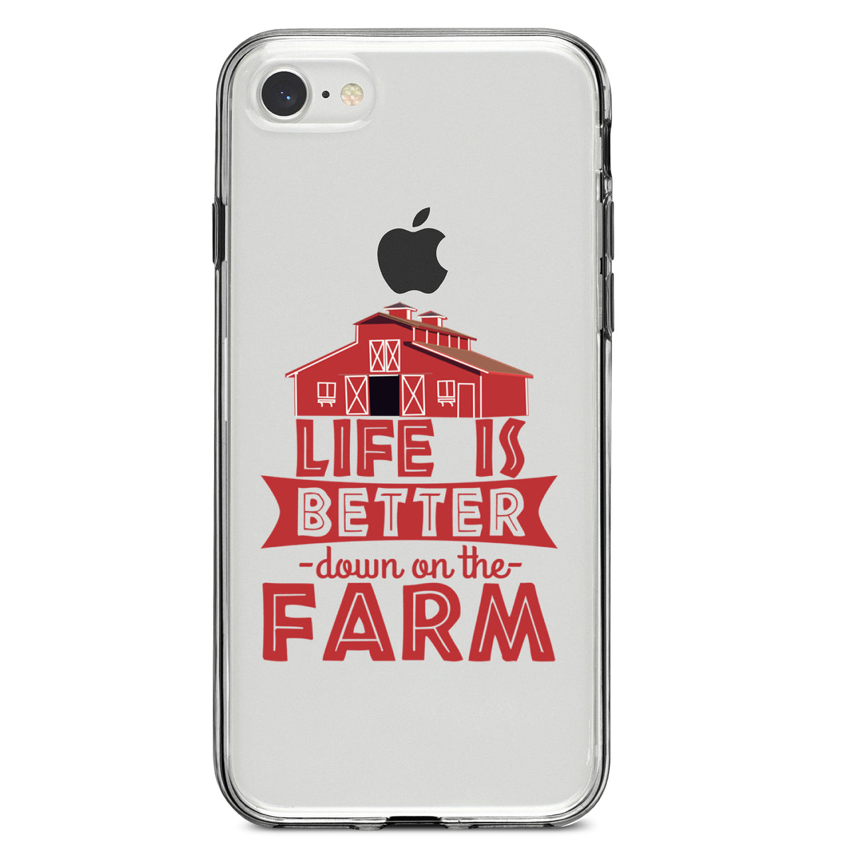 Life is Better Down on the Farm Clear Shockproof iPhone Case, view 5