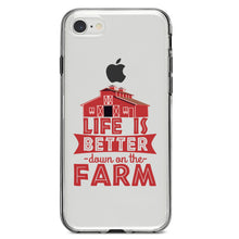 DistinctInk® Clear Shockproof Hybrid Case for Apple iPhone / Samsung Galaxy / Google Pixel - Life is Better Down on the Farm