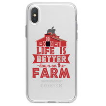DistinctInk® Clear Shockproof Hybrid Case for Apple iPhone / Samsung Galaxy / Google Pixel - Life is Better Down on the Farm