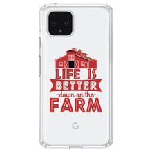 DistinctInk® Clear Shockproof Hybrid Case for Apple iPhone / Samsung Galaxy / Google Pixel - Life is Better Down on the Farm