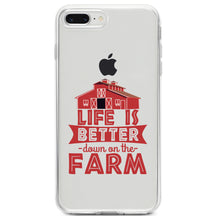 DistinctInk® Clear Shockproof Hybrid Case for Apple iPhone / Samsung Galaxy / Google Pixel - Life is Better Down on the Farm