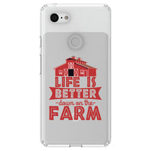 DistinctInk® Clear Shockproof Hybrid Case for Apple iPhone / Samsung Galaxy / Google Pixel - Life is Better Down on the Farm