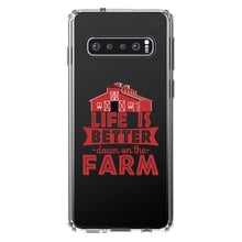 DistinctInk® Clear Shockproof Hybrid Case for Apple iPhone / Samsung Galaxy / Google Pixel - Life is Better Down on the Farm