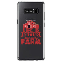 DistinctInk® Clear Shockproof Hybrid Case for Apple iPhone / Samsung Galaxy / Google Pixel - Life is Better Down on the Farm