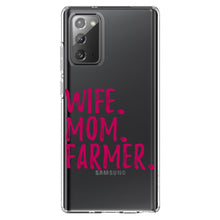 DistinctInk® Clear Shockproof Hybrid Case for Apple iPhone / Samsung Galaxy / Google Pixel - Wife. Mom. Farmer.
