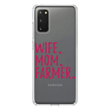 DistinctInk® Clear Shockproof Hybrid Case for Apple iPhone / Samsung Galaxy / Google Pixel - Wife. Mom. Farmer.
