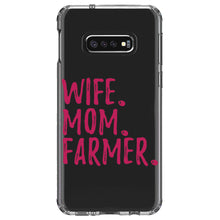 DistinctInk® Clear Shockproof Hybrid Case for Apple iPhone / Samsung Galaxy / Google Pixel - Wife. Mom. Farmer.
