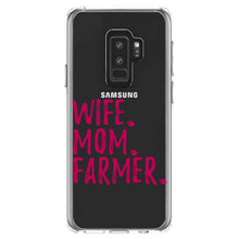 DistinctInk® Clear Shockproof Hybrid Case for Apple iPhone / Samsung Galaxy / Google Pixel - Wife. Mom. Farmer.
