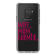 DistinctInk® Clear Shockproof Hybrid Case for Apple iPhone / Samsung Galaxy / Google Pixel - Wife. Mom. Farmer.
