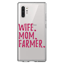 DistinctInk® Clear Shockproof Hybrid Case for Apple iPhone / Samsung Galaxy / Google Pixel - Wife. Mom. Farmer.