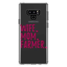 DistinctInk® Clear Shockproof Hybrid Case for Apple iPhone / Samsung Galaxy / Google Pixel - Wife. Mom. Farmer.