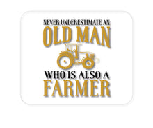 DistinctInk Custom Foam Rubber Mouse Pad - 1/4" Thick - Never Underestimate Old Man Farmer