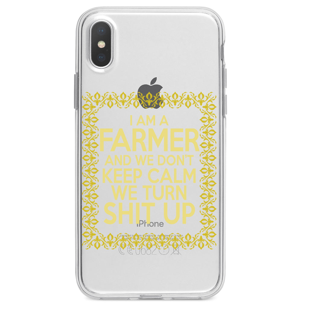 I'm a Farmer and We Don't Keep Calm Clear Shockproof iPhone Case, view 2