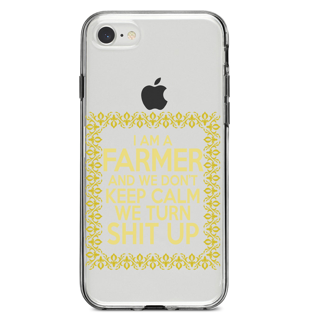 I'm a Farmer and We Don't Keep Calm Clear Shockproof iPhone Case, view 5