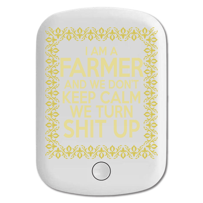 DistinctInk Magnetic Battery Pack, Wireless Portable Charger with USB-C Cable, Compatible with MagSafe iPhone 14 / 13 / 12 Series - I'm a Farmer and We Don't Keep Calm
