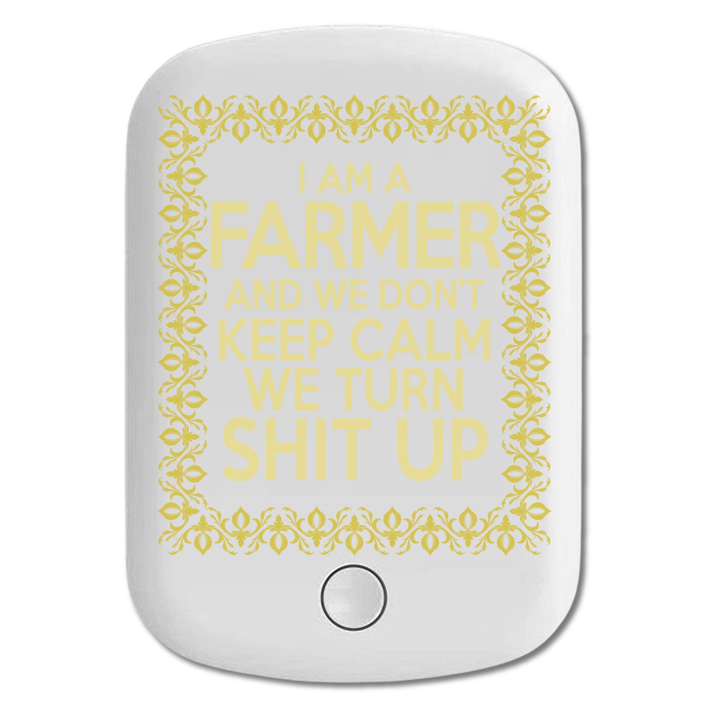DistinctInk Magnetic Battery Pack, Wireless Portable Charger with USB-C Cable, Compatible with MagSafe iPhone 14 / 13 / 12 Series - I'm a Farmer and We Don't Keep Calm