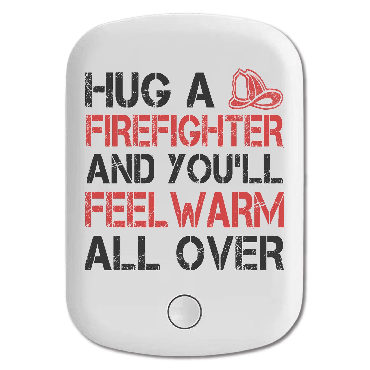 DistinctInk Magnetic Battery Pack, Wireless Portable Charger with USB-C Cable, Compatible with MagSafe iPhone 14 / 13 / 12 Series - Hug a Firefighter You'll Feel Warm All Over