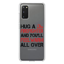 DistinctInk® Clear Shockproof Hybrid Case for Apple iPhone / Samsung Galaxy / Google Pixel - Hug a Firefighter You'll Feel Warm All Over