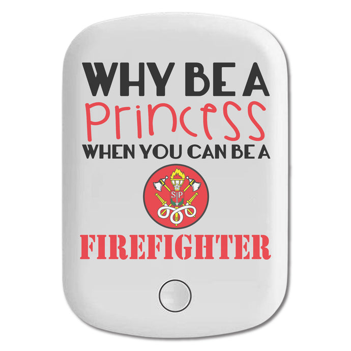 DistinctInk Magnetic Battery Pack, Wireless Portable Charger with USB-C Cable, Compatible with MagSafe iPhone 14 / 13 / 12 Series - Why Be a Princess When You Can Be a Firefighter