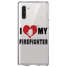 DistinctInk® Clear Shockproof Hybrid Case for Apple iPhone / Samsung Galaxy / Google Pixel - I Heart My Firefighter