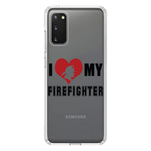 DistinctInk® Clear Shockproof Hybrid Case for Apple iPhone / Samsung Galaxy / Google Pixel - I Heart My Firefighter